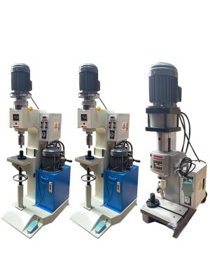 Precision pneumatic riveting machine for riveting flat flanging hardware processing with optional hydraulic automatic feeding